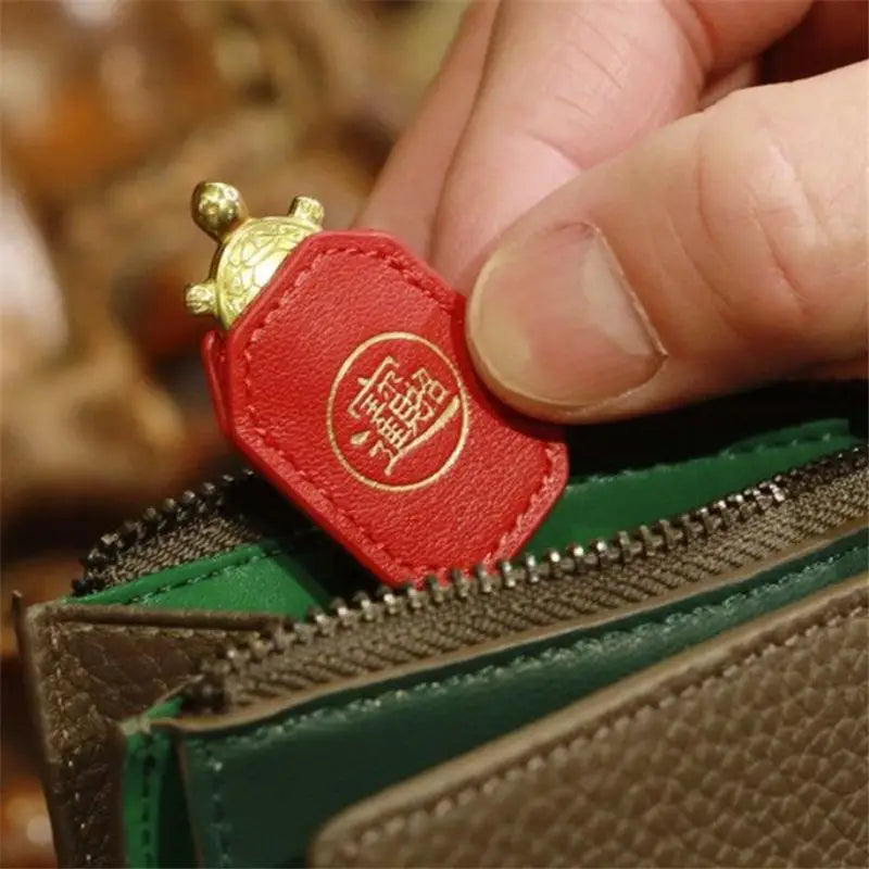 Money-Biting Turtle Ornament - Mini Feng Shui Lucky Turtle Charm for Longevity, Protection and Wealth