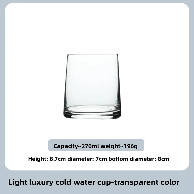 Aesthetic Glass Drinking Cup Set - Juice, Whiskey & Water Tumblers for Home, Hotels & Bulk Use