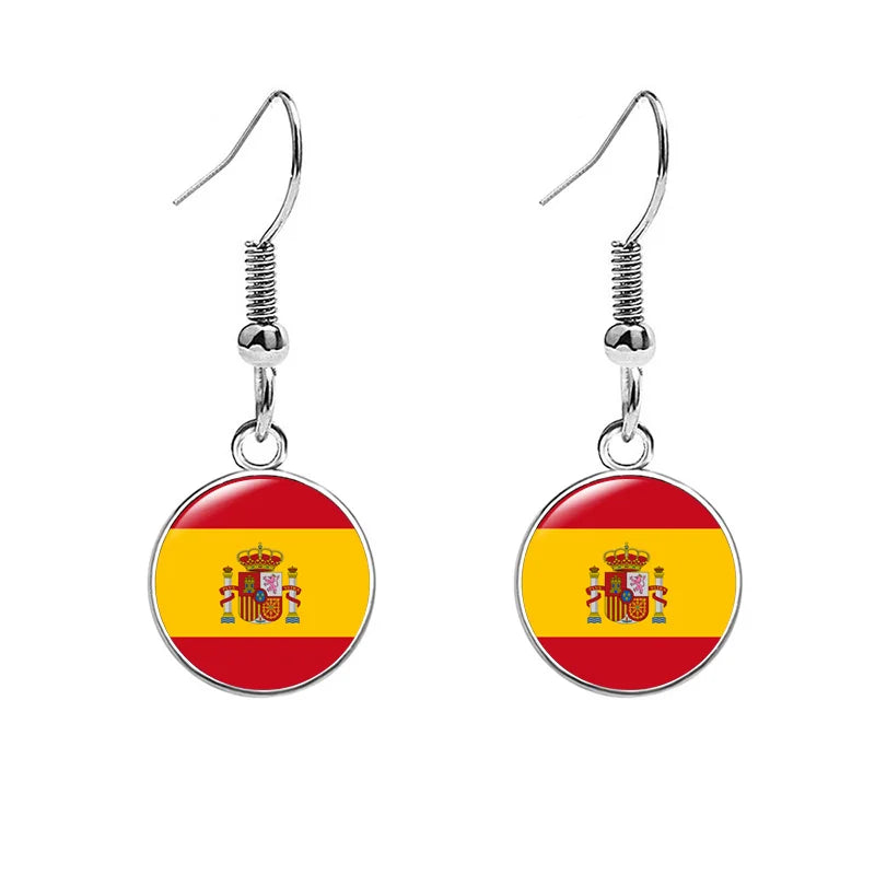 South & North America Flag Earrings - Patriotic Country Pride Drop Dangle Jewelry Gifts for Women