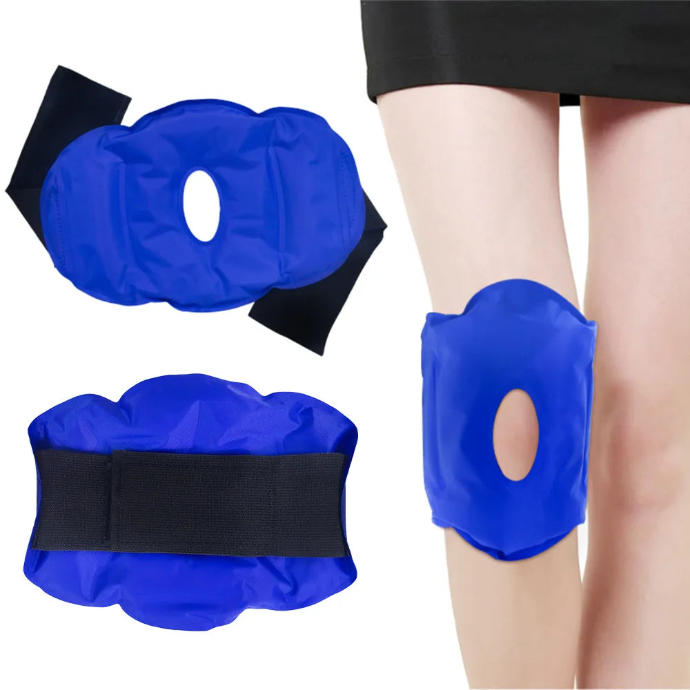 Reusable Knee Ice Pack Wrap - Adjustable Cold Therapy Gel Pad for Sports Recovery & Knee Comfort