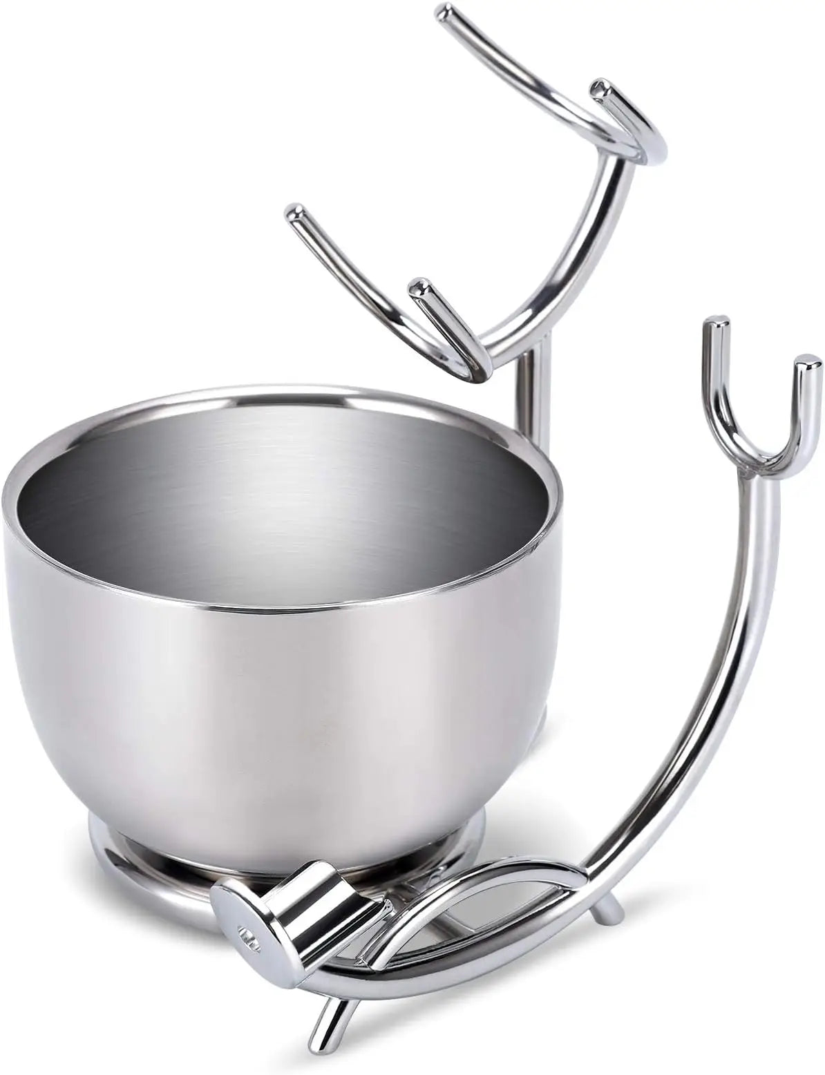 Stainless Steel Shaving Stand and Soap Bowl – Unbreakable, Rust-Resistant for Smooth Wet Shaving