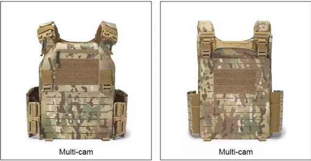 New Combat Vest 6094 – Quick Detachable Lightweight Laser Cut Tactical Vest, Black Gear for Protective Plate Carry