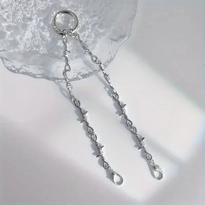 Gothic Punk Shoe Chain - Detachable Double Thorn Shoe Decor with Easy-Release Buckle for DIY Fashion