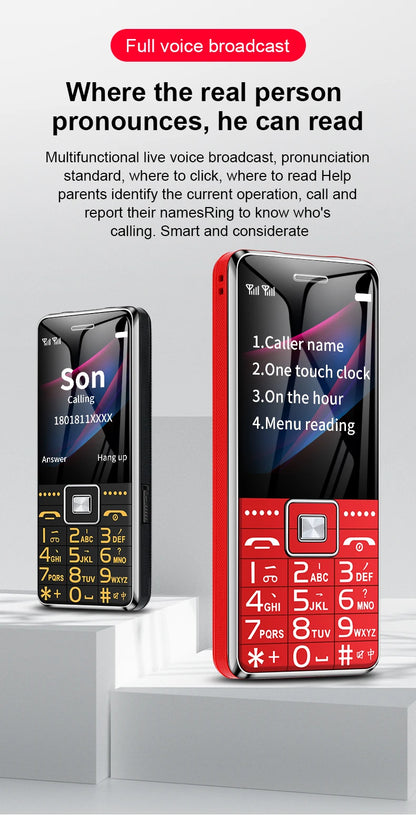 GSM 2G G600 BAR Phone – Dual SIM, 6800mAh Battery, SOS Button, 2.4" Screen, MP3 Recorder Mobile Cellphone for Seniors