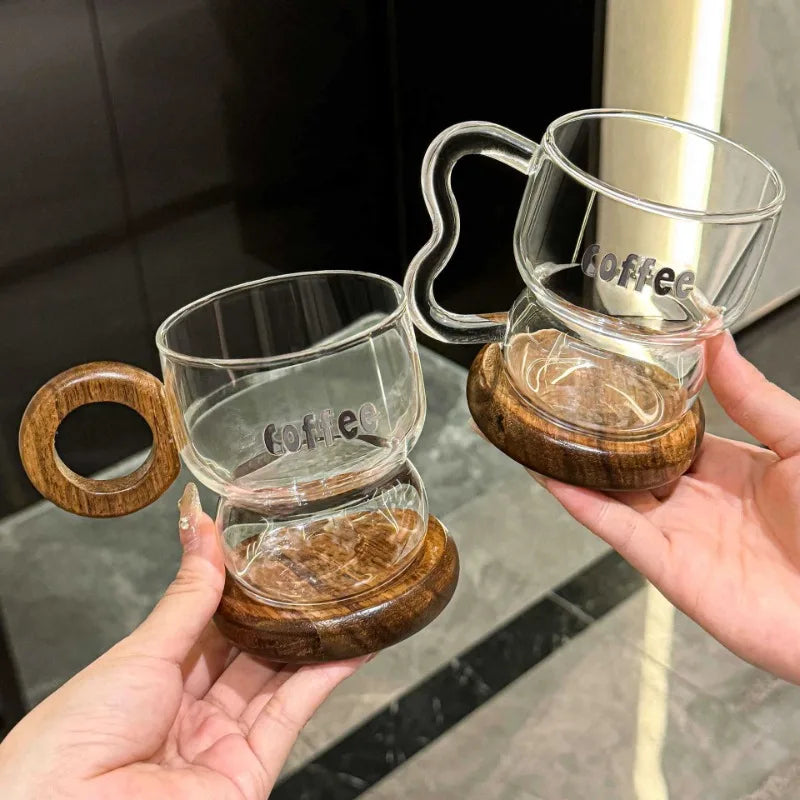 American-Style Transparent Glass Cup – Coffee, Juice & Cold Drink Mug for Home & Office