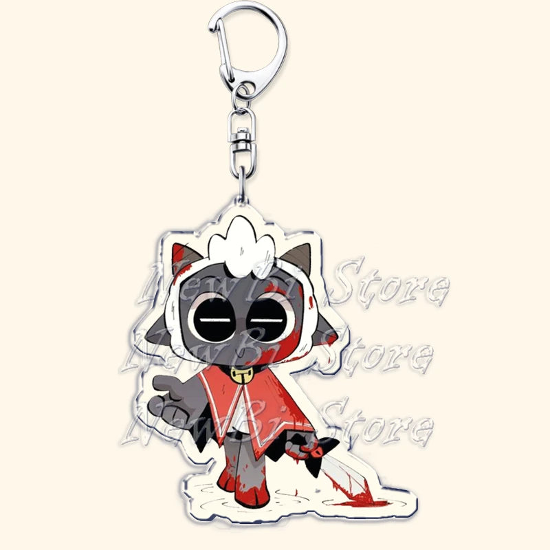 Funny Dark Video Game Sheep Keychain – Cute Lamb & Goat Bag Accessory Gamer Gift