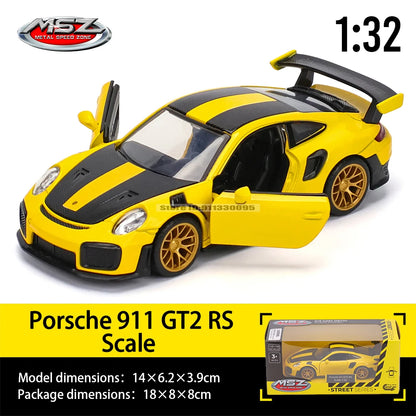 MSZ 1:32 Die-Cast Car Model — Porsche 911 GT3 RS, Audi, BMW & Nissan Alloy Toy Collectible, Decorative Gift for Kids & Adults