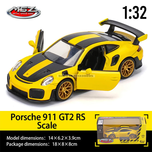 MSZ 1:32 Die-Cast Car Model — Porsche 911 GT3 RS, Audi, BMW & Nissan Alloy Toy Collectible, Decorative Gift for Kids & Adults