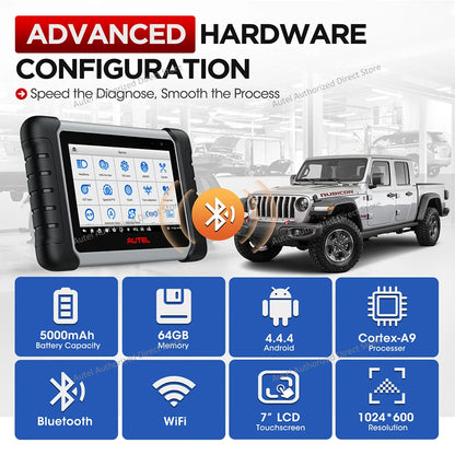 Autel MaxiCOM MK808BT PRO OBD2 Scanner – Bluetooth Car Diagnostic Code Reader, PK MK808KBT/MK808S