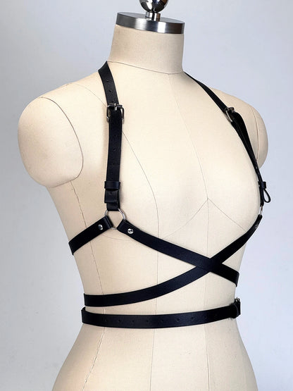 Women’s Punk Fashion Body Harness Belt, Gothic Street Style Waist Corset Suspenders Clothing Accessory
