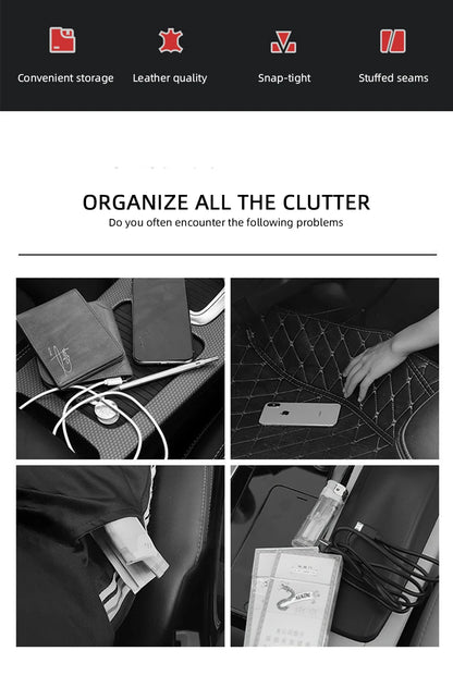 Multifunctional Car Seat Gap Organizer – Leak-proof PU Leather Storage Box with Cup Holder