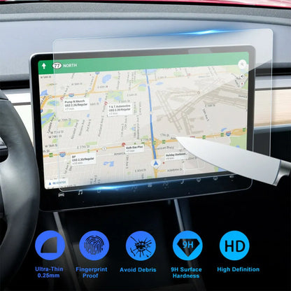 Touch Screen Protector for Tesla Model 3/Y — 15-Inch Tempered Glass Film for Center Control Screen & Navigation Protection