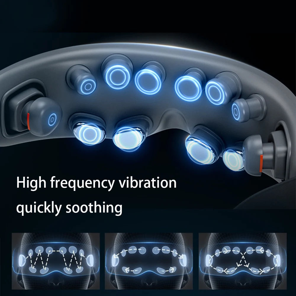 New Eye Massage Device with Heating & Vibration – Acupressure Massager with 12 Heads for Super Relaxation