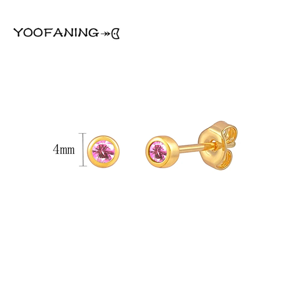 925 Sterling Silver Ear Needle Earrings – Simple Circular Gold & Silver Studs for Women Jewelry (Multiple Sizes)