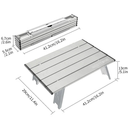 WESTTUNE Mini Camping Table – Ultralight Portable Aluminum Folding Table for Backpacking, Picnic & BBQ