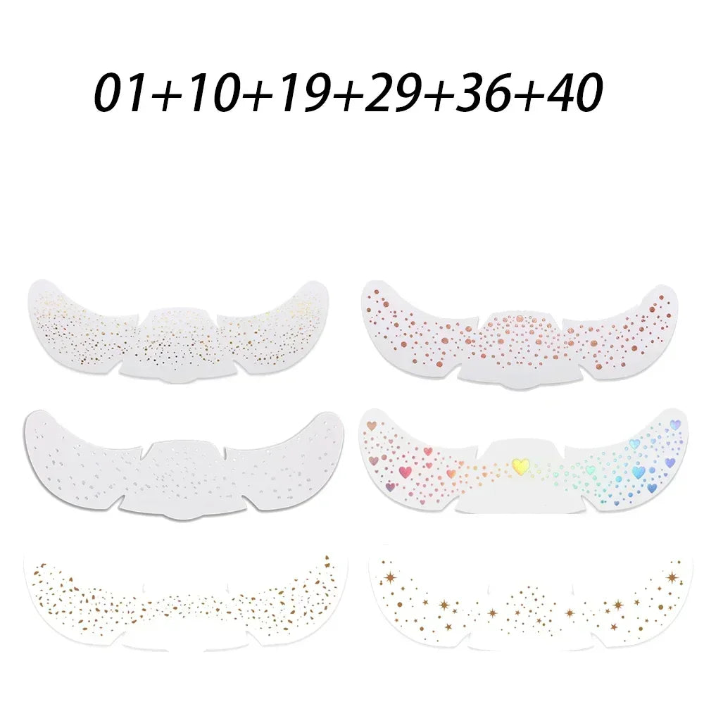 6pcs Hot Stamping Freckles Makeup Patches – Metallic Gold & Silver Temporary Tattoo Stickers for Face