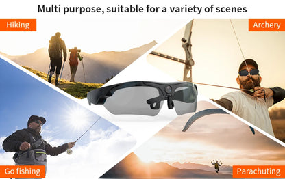 HD 1080P Mini Glasses Camera – Outdoor Bicycle, Motorcycle Security, Polarized Lens Sunglasses with Video Camera Sports Cam