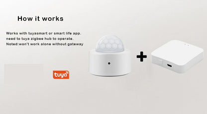 Tuya 2-in-1 ZigBee Mini PIR Motion Detector & Bright Lux Light - Passive Infrared Security Burglar Alarm Sensor