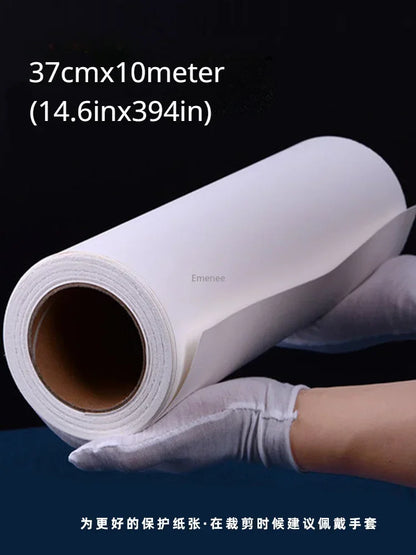 BAOHONG 300g Watercolor Paper Roll – 100% Cotton Natural White Cold Press Rough Professional Art Paper 27/37cm × 10m