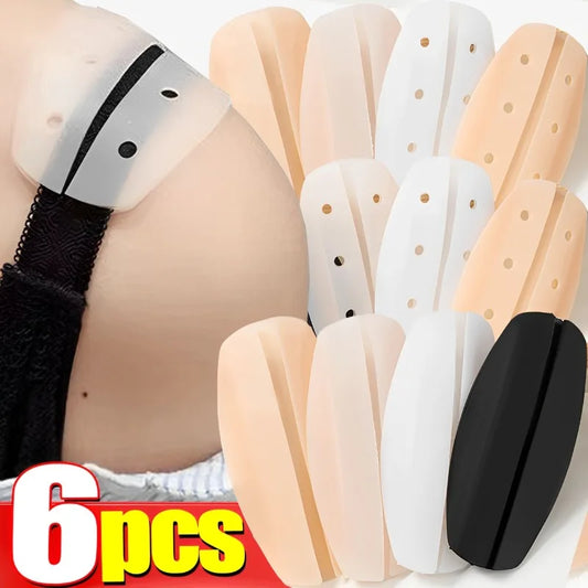 2/6PCS Silicone Non-Slip Bra Strap Pads – Soft Shoulder Cushions for Women Pain Relief