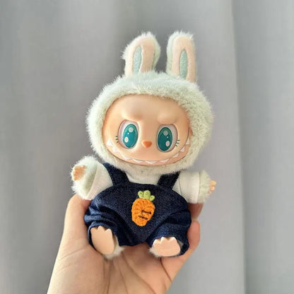 17cm Labubu Doll Clothes — Mini Outfit Accessories for K-Pop EXO I & II Dolls | Sitting Party Overalls Gift