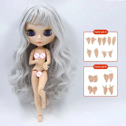 ICY DBS Blyth Doll – 1/6 BJD Customized Nude Joint Body, White Skin Glossy & Matte Face, 30cm Girl Toy Gift