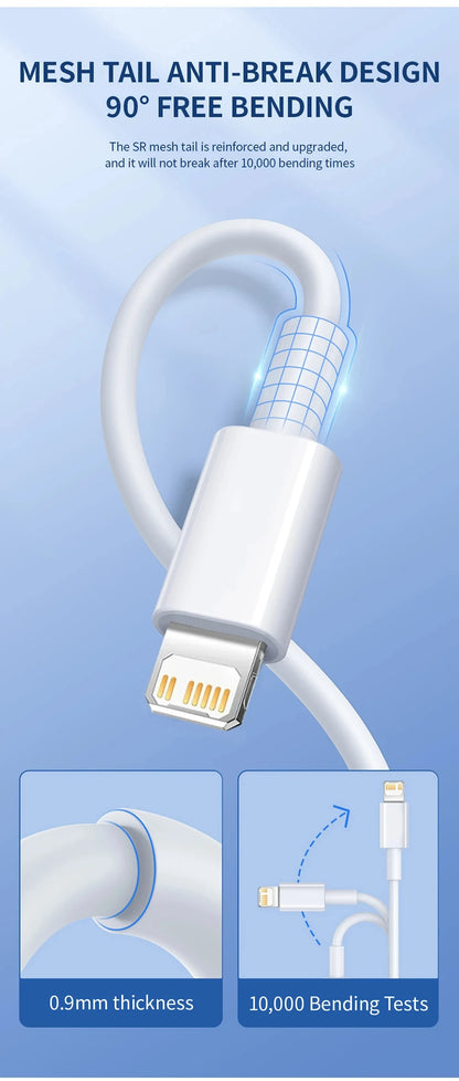 Original 40W PD USB-C Fast Charger Cable – Data Sync & Charging for iPhone 7-16 Series, iPad, USB Type-C Devices