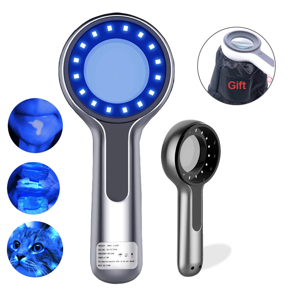 Woods Lamp Skin Analyzer - UV Magnifying Facial Skin Testing Light for Beauty Care Analysis Detection