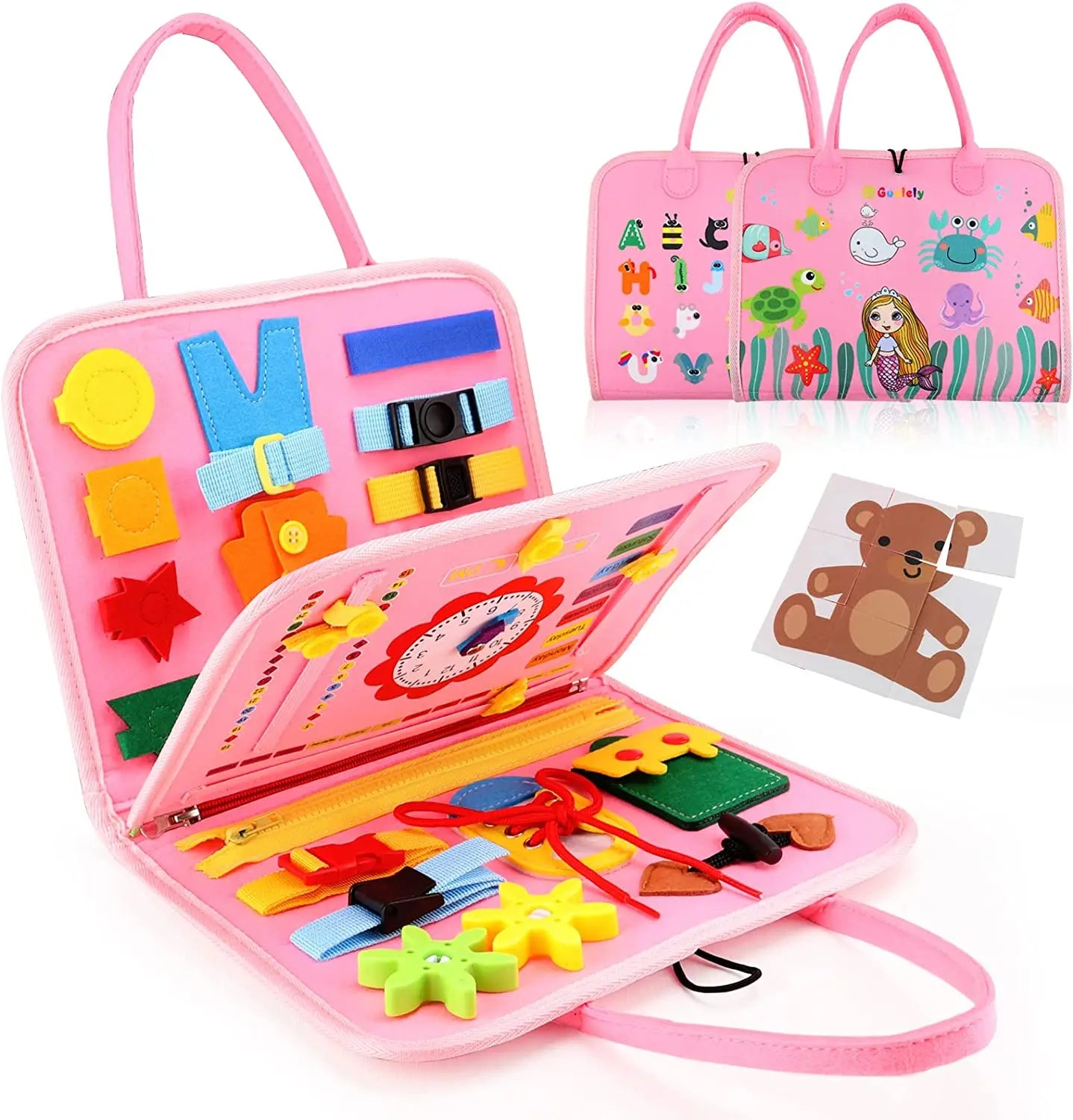Montessori Toddler Busy Board – Educational Travel Toy for Motor Skills & Baby Learning, Perfect Christmas Gift