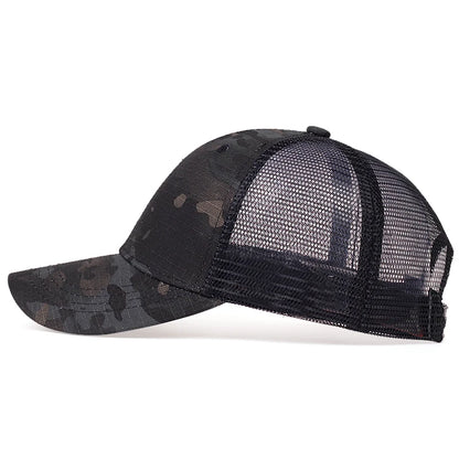 Mesh Summer Trucker Hat - Adjustable Camouflage Tactical Baseball Cap for Men & Women