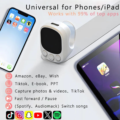 Mouse Ring Remote Control with Touchpad – Smart Automatic Screen Clicker & Scrolling Ring Device for Continuous Clicking & Control