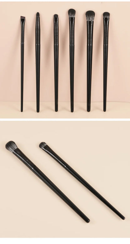 Natural Eye Makeup Brushes Set - Eyeshadow, Eyebrow, Contour, and Eyeliner Brushes for Women, Blending & Detail Tools