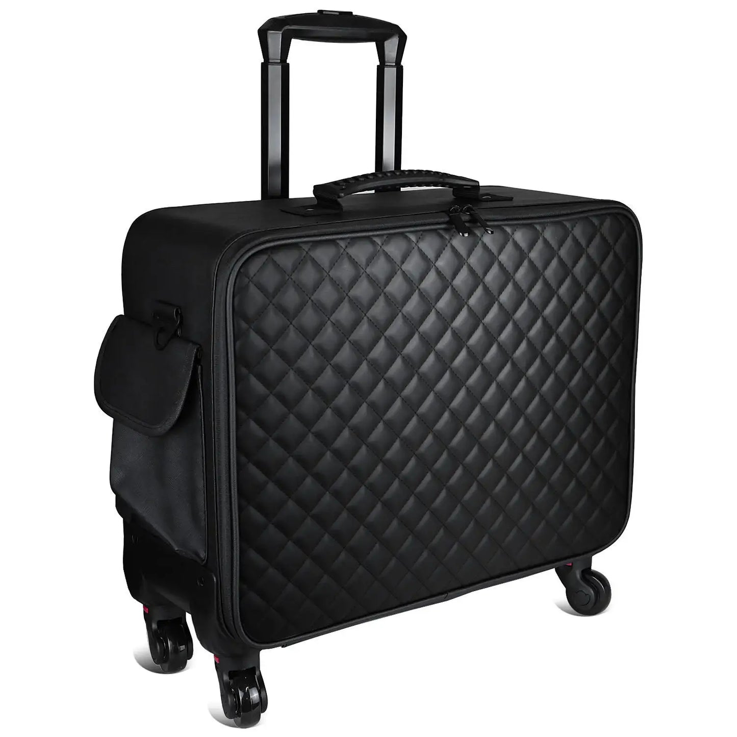 Large Capacity Makeup Trolley Case – Multi-Functional Rolling Organizer Bag in Oxford PU for Beauty, Nail Art, Tattoo & Professional Use