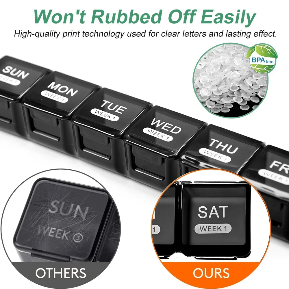 Monthly Pill Organizer – 28-Day Moisture-Resistant Case with Dust-Proof Box for Pills, Vitamins, and Fish Oil