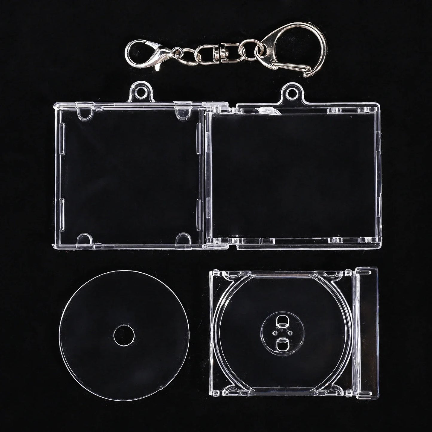 1/50pcs Clear Mini CD Case Pendant – DIY Commemorative Album Keychain & Backpack Hanging Decoration Keyrings