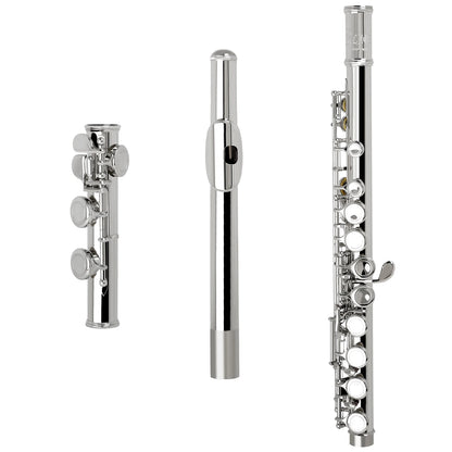SLADE 16 Closed/Opened Hole C Key Professional Transverse Flute – Concert Musical Instrument with Box, Cleaning Cloth, Stick & Gloves