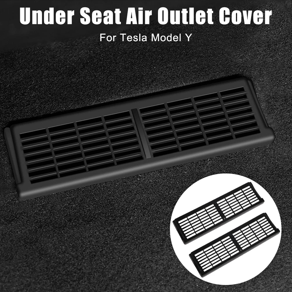 Tesla Model Y Air Outlet Covers - 2pcs Under Seat Vent Dustproof Protection Covers for Car Decoration