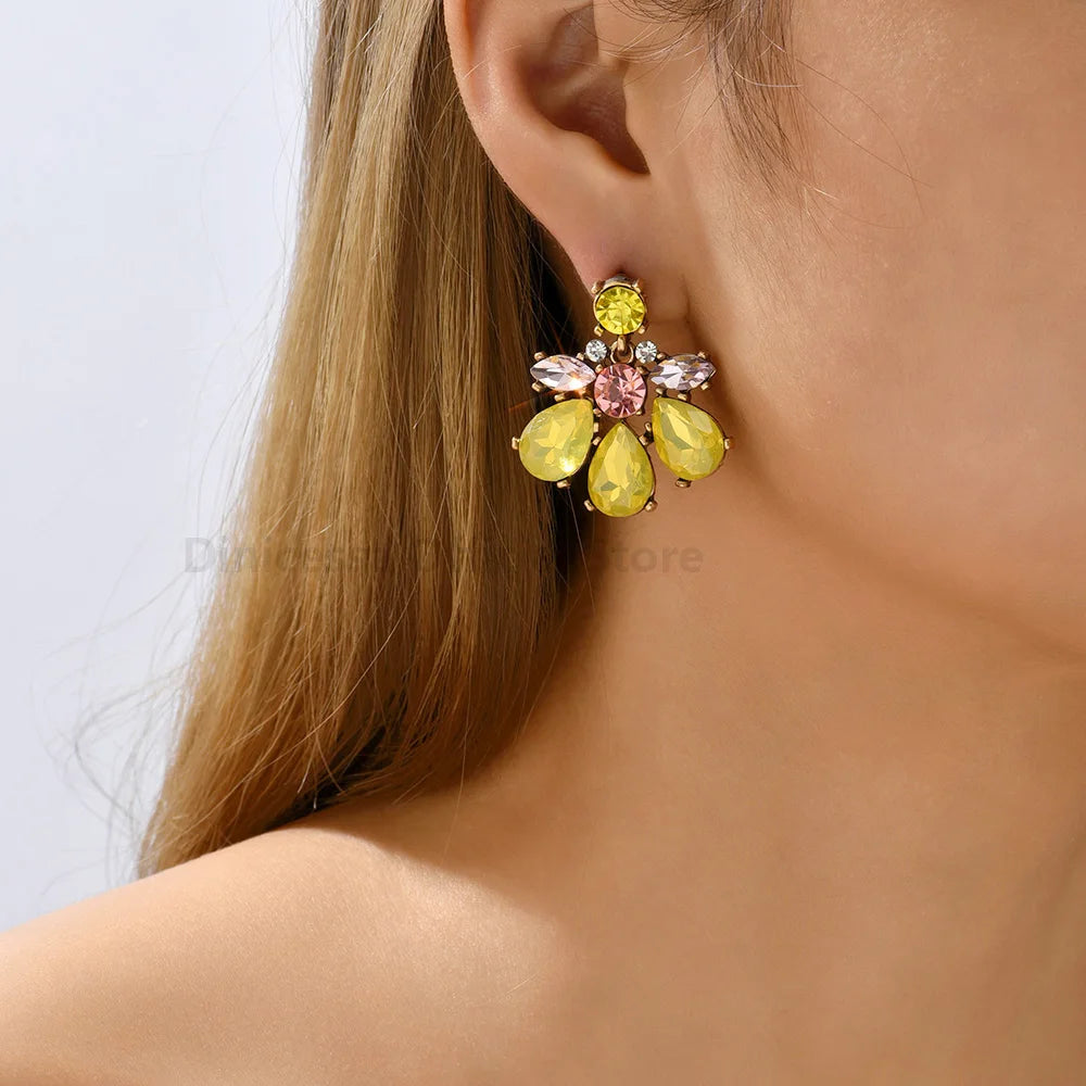 Luxury Crystal Geometric Dangle Earrings – Fashion Wedding & Party Jewelry for Women