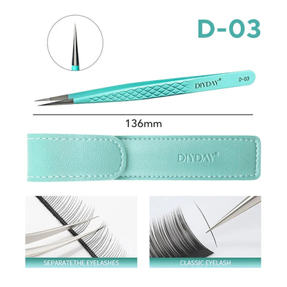 DIYDAY Anti-Slip Tweezers — High-Density Fiber Tip for Eyelash Extensions & Eyebrow Precision Beauty Tools