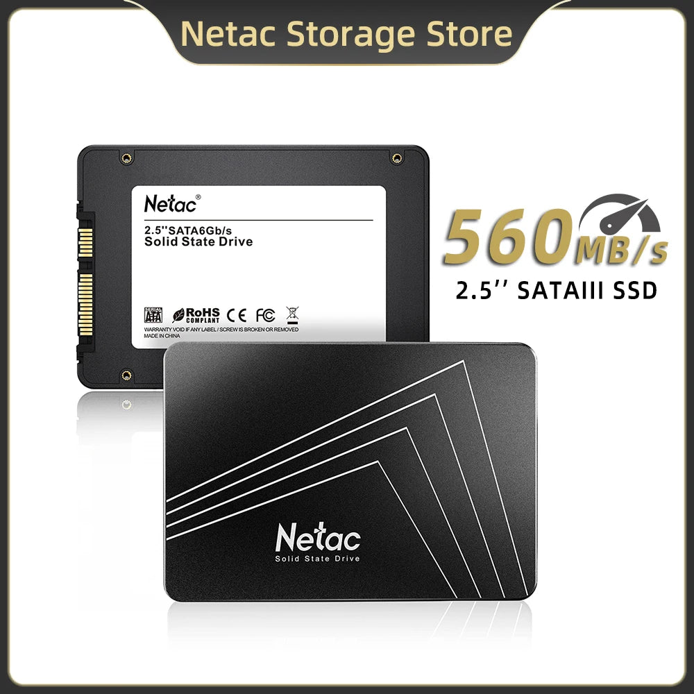 Netac 2.5'' SATA SSD – 128GB to 4TB Internal Solid State Drive for PC, SATA3 Hard Drive