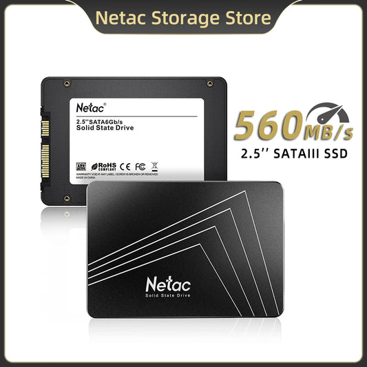 Netac 2.5'' SATA SSD – 128GB to 4TB Internal Solid State Drive for PC, SATA3 Hard Drive