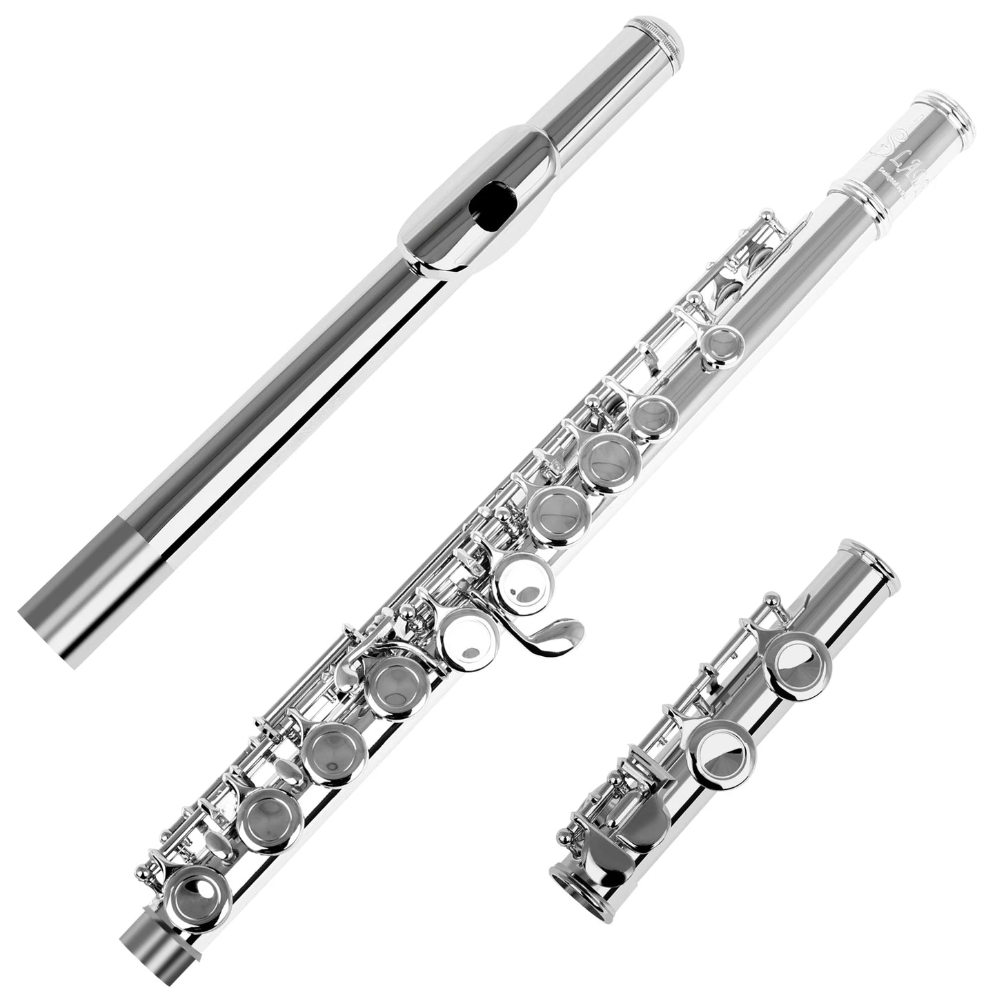 SLADE 16 Closed/Opened Hole C Key Professional Transverse Flute – Concert Musical Instrument with Box, Cleaning Cloth, Stick & Gloves