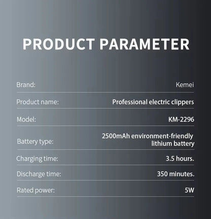 Kemei Professional Hair Clipper Kit – KM-2296, KM-2299, KM-1102 Electric Shaver & Cordless Trimmer for Men’s Hair Cutting