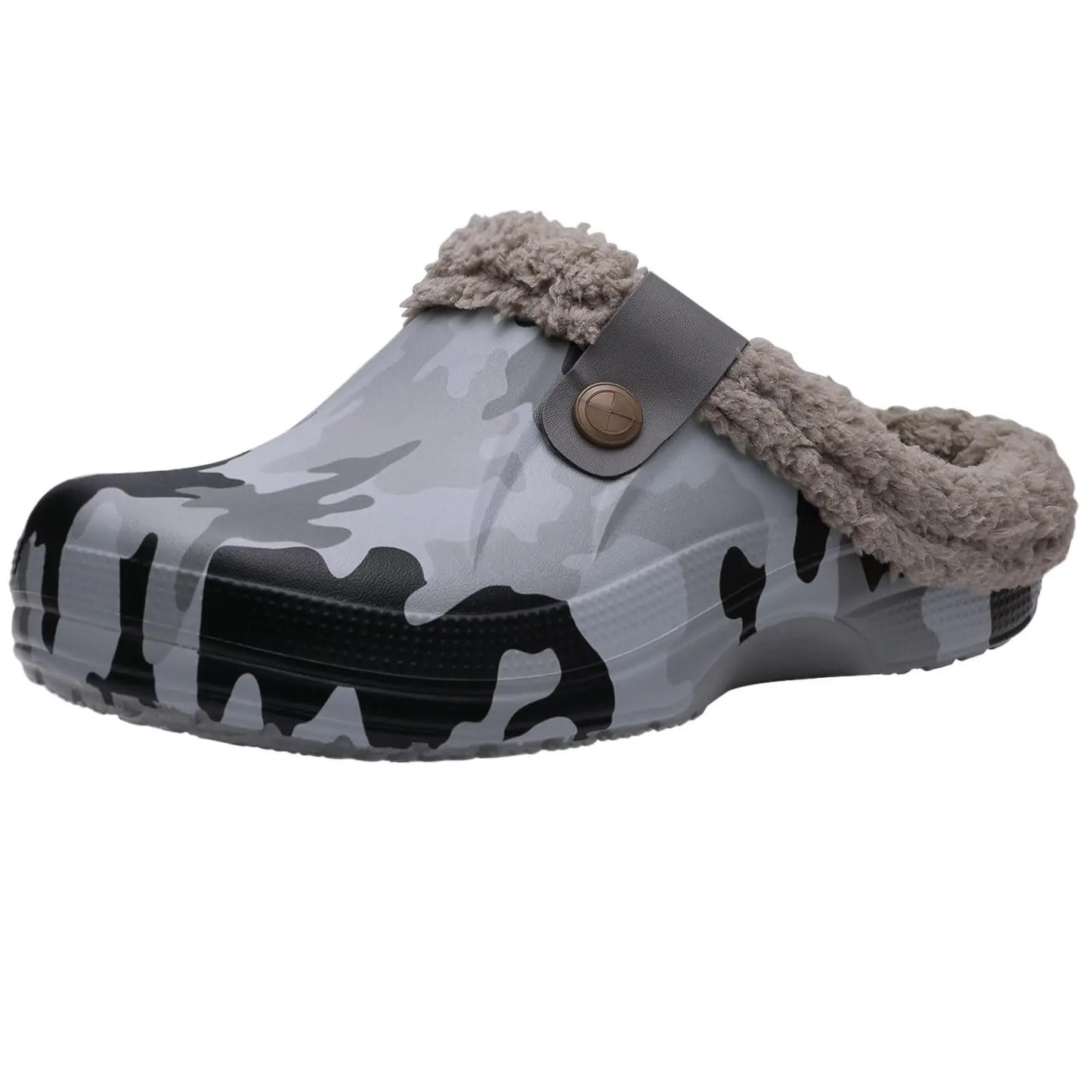 Bebealy Casual Women’s Garden Shoes & Warm Fluffy Men’s Waterproof Winter Slippers – Outdoor Antiskid Classic Leopard Design