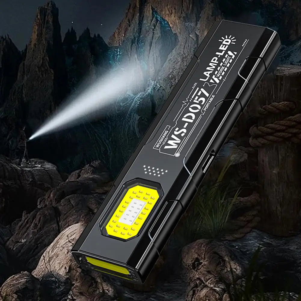 Rechargeable 550LM LED Keychain Flashlight — Mini Pocket Torch Lantern with Magnet for Emergency & Work