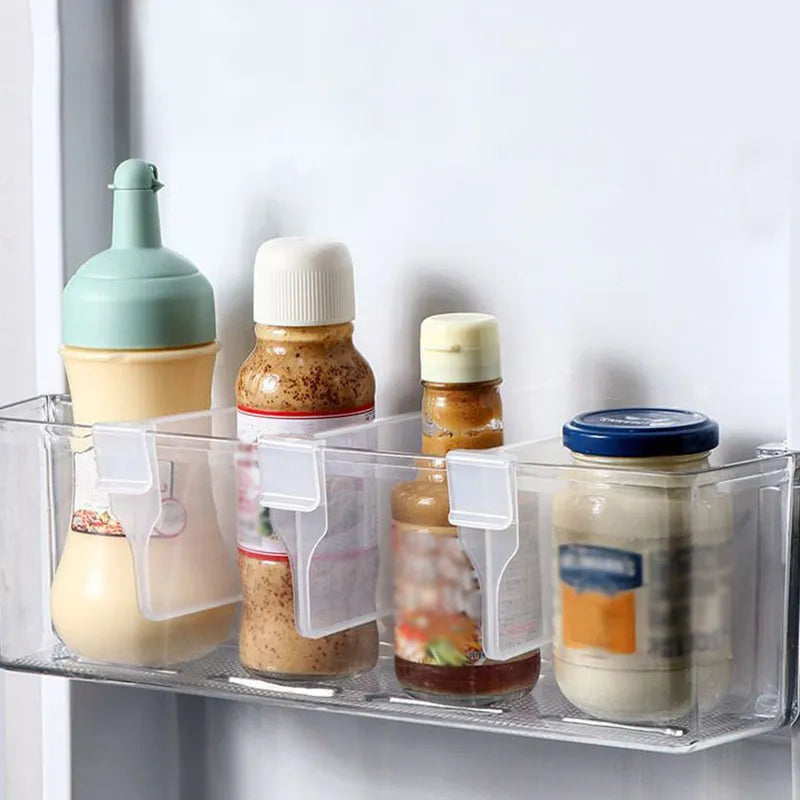 10 Pcs Refrigerator Partition Board - Adjustable Plastic Dividers for Kitchen Organization and Bottle Can Storage