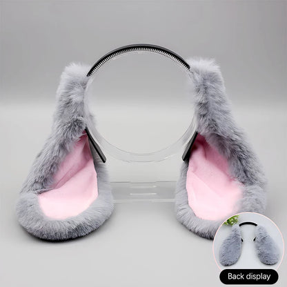 Cute Bunny Ears Headband - Plush Rabbit Hair Hoop Cosplay Accessory for Adults & Parties