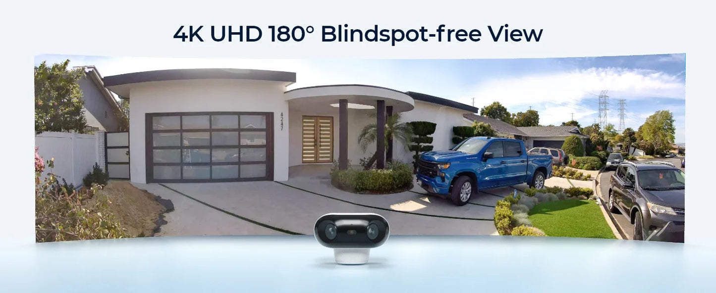 Reolink 4K Solar & Battery Powered Wireless Security Camera – 180° ColorX Night Vision, Outdoor WiFi Camera, AI Home Hub Compatible