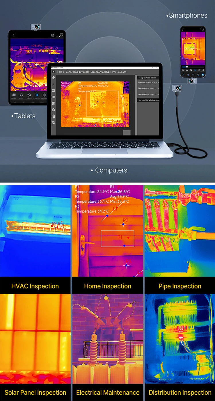 P2PRO Macro Thermal Imager – 600℃ Infrared Camera 256x192 for Android & iPhone