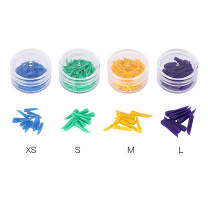 100pcs Disposable Dental Wedges – Plastic Arc Concave Diastema Wedges with Circular Hole for Dentist Use
